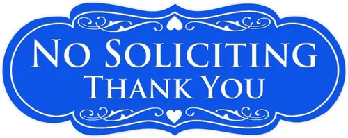 Vista 14 de Letrero con frase en inglés "NO SOLICITING Thank You