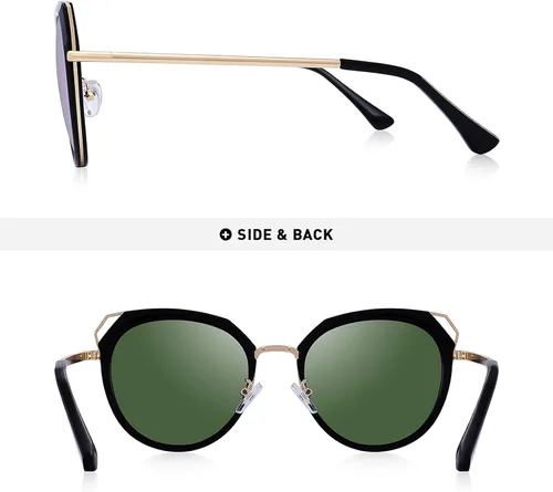 Vista 4 de Gafas de sol polarizadas OLIEYE para mujer - Gafas de sol con marco de metal ojo de gato UV400