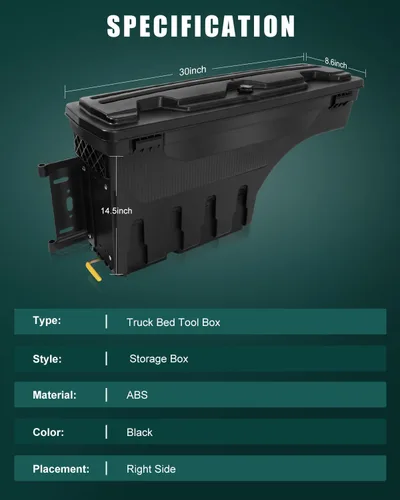 Vista 2 de SCITOO Cerradura y llaves caja de almacenamiento de caja de camión Tits para Ford para F-250 Super Duty para F-350 Super Duty Ford para F-450 Super
