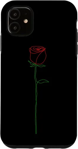Vista 5 de Funda para iPhone 14 Simple con diseño de líneas rojas y verdes