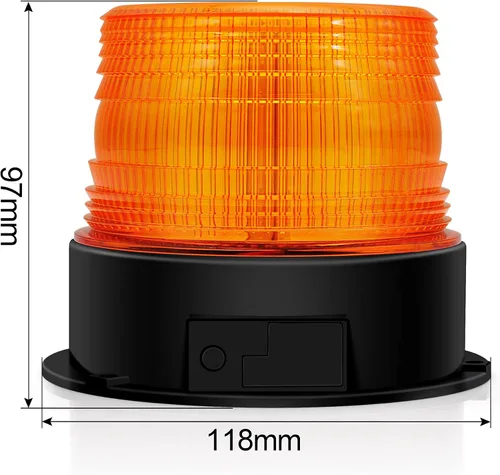 Vista 5 de Luz estroboscópica LED con batería inalámbrica, luz intermitente magnética de emergencia ámbar para vehículo de camión con enchufe de encendedor