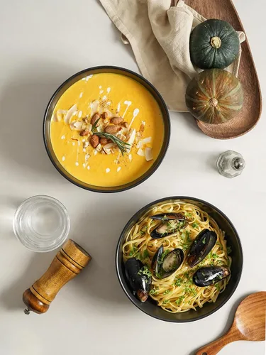 Vista 6 de Kanwone Tazones grandes para servir, 55 onzas, cuencos de cerámica para ensalada, pasta, tazones de sopa de porcelana, juego de 2, platos