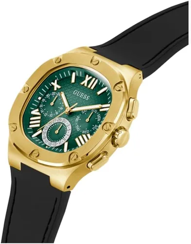 Vista 4 de GUESS Reloj multifunción con esfera translúcida dorada, Negro -, Classic