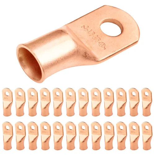 Vista 111 de SELTERM - 5 terminales de anillo resistentes para cable de batería, calibre 1/0 AWG, pernos de 1/2 pulgadas, terminales de calibre 0, ojales