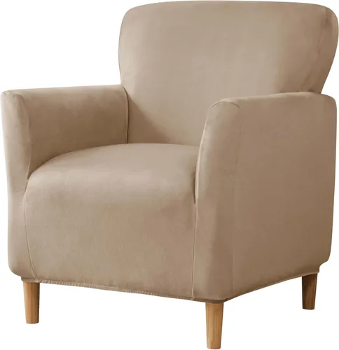 Vista 16 de LiveGo - Funda elástica para sillón de mediados de siglo moderno de 1 pieza, fundas de acento de jacquard para silla con brazos, fundas impermeables