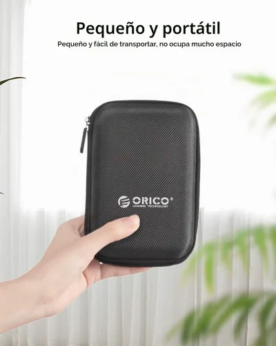 Vista 6 de ORICO Estuche para disco duro de 2.5 pulgadas, bolsa de transporte de almacenamiento de unidad externa, impermeable, a prueba de golpes