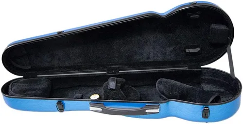 Vista 3 de PAITITI Violín en forma de tamaño completo durable Super Light fibra de vidrio caso con higrómetro Backpackable (azul)