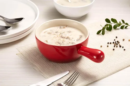 Vista 2 de Kook Cuencos de sopa de cebolla francesa, cuencos de cerámica apilables con asas, aptos para horno, microondas y lavavajillas, para cereales, sopas