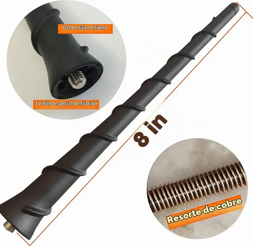 Vista 2 de Antena de goma para Dodge Durango (2011-2013), antena Dodge Durango – A prueba de lavado de autos, 8 pulgadas de bobina de cobre interna de repuesto