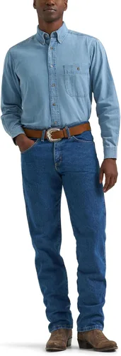 Vista 4 de Wrangler Camisa de mezclilla con botones para hombre