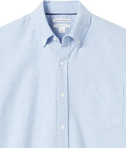 Vista 5 de Camisa Tienda Essentials oxford ajuste regular de manga corta con bolsillo para hombre