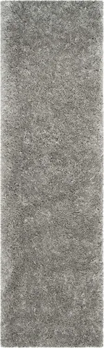 Vista 3 de SAFAVIEH Polar Shag Collection - Alfombra para pasillo, 2 pies 3 pulgadas x 12 pies, color plateado, diseño glamour sólido, no desprende pelusa