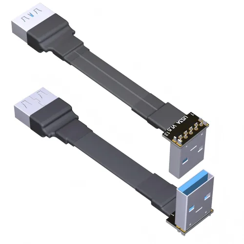 Vista 10 de ADT-Link - Cable de extensión USB 3.0 tipo A macho a USB A hembra, 90 FPV, delgado, plano, suave, flexible, FPC (3.9 in, S2A-S4B)