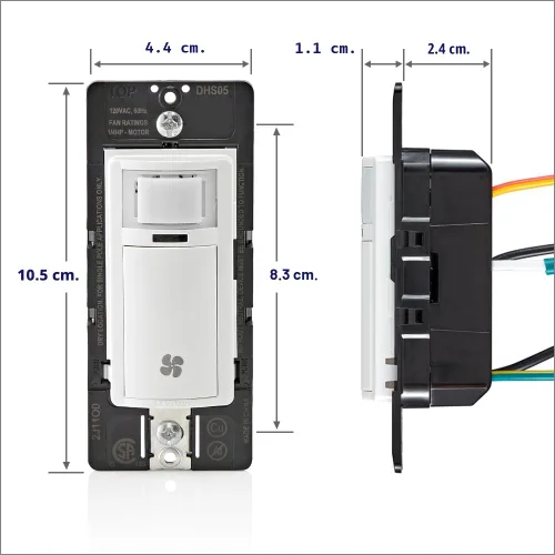 Vista 16 de Interruptor de sensor de humedad Leviton para ventilador de escape de baño, ventilación automatizada, circulación de aire, control de humedad, ¼ HP