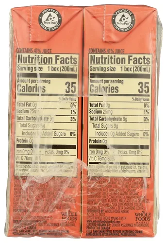 Vista 2 de 365 by Whole Foods Market, Caja de jugo reducido de azúcar sandía fresa orgánica, 6.75 onzas líquidas, paquete de 8