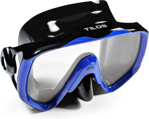 Vista 13 de Tilos Titanica, máscara de lente única para buceo y snorkel (negro, adulto)