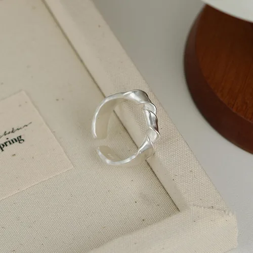 Vista 135 de Anillo de plata de ley 925, minimalista, ajustable, hecho a mano, para mujeres y niñas