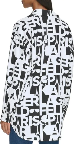 Vista 4 de KARL LAGERFELD Blusa oversize con logotipo para mujer