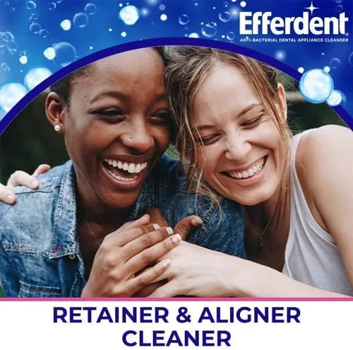 Vista 6 de Efferdent Tabletas limpiadoras de retenedores y dentaduras, limpiador de aparatos dentales antibacterianos, fórmula limpia completa, limpiador