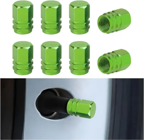 Vista 16 de Osilly Tapones de válvula de vástago de neumático de automóvil, 4 piezas de cubiertas de vástago de válvula de aleación de aluminio, resistentes a