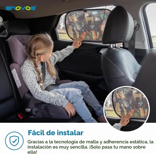 Vista 4 de Parasol para ventanas de coche para bebé - Cubierta bloqueadora de sol y visera para ventanas laterales de coche - Protector de escudo - Parasoles