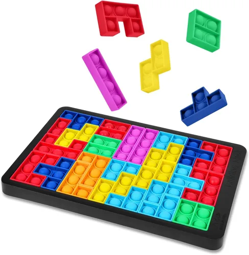 Vista 8 de Ainiv Juego de rompecabezas para ansiedad, juguete de rompecabezas de silicona, rompecabezas de silicona, rompecabezas de bloques de construcción