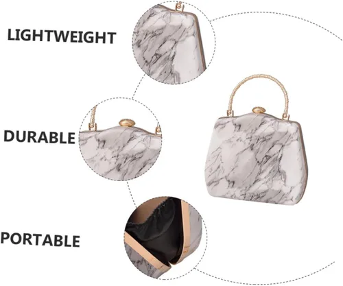 Vista 9 de VALICLUD 1 bolso de noche de lujo marmoleado elegante y embrague para mujeres para fiestas, bodas, bailes de graduación y eventos formales