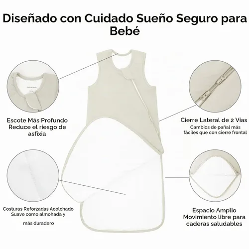 Vista 3 de BubblePanda - Saco de dormir de bambú de rayón para bebé de 0 a 6 meses, 1.0 tog, manta portátil ultra suave para bebé de 0 a 3 meses, saco de Avena