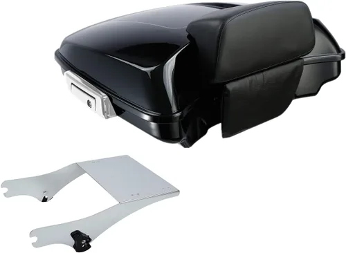 Vista 11 de Paquete de maquinilla de afeitar de 5.5 pulgadas y estante de montaje negro para Harley Tour Pack Pak Touring 97-08 Road King Road Glide Street