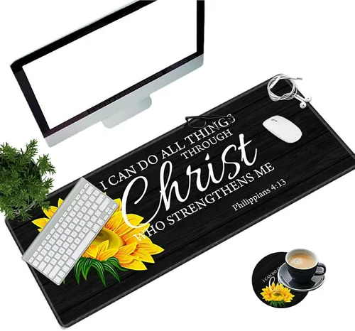 Vista 10 de Alfombrilla de escritorio grande para mouse XL extendida para juegos con lindo panda de 31.5 x 11.8 pulgadas, enormes alfombrillas de mouse