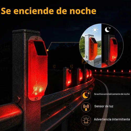 Vista 6 de Aolyty Luz de Advertencia Estroboscópica Solar, Lámpara de Advertencia LED Sensible, Luz Super Brillante IP54, Control de Luz Impermeable, Baliza