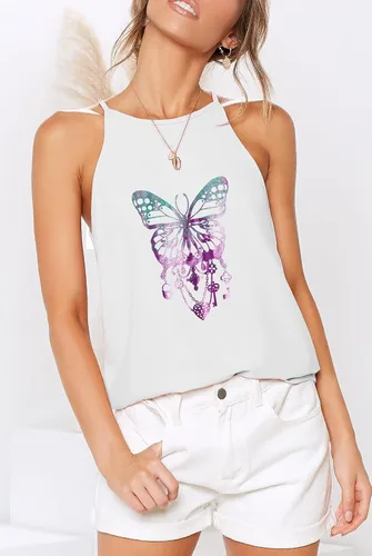 Vista 2 de LouKeith Camisetas sin mangas para mujer, estilo casual, con estampado fluido, sin mangas, de algodón, suave, para verano, blusas