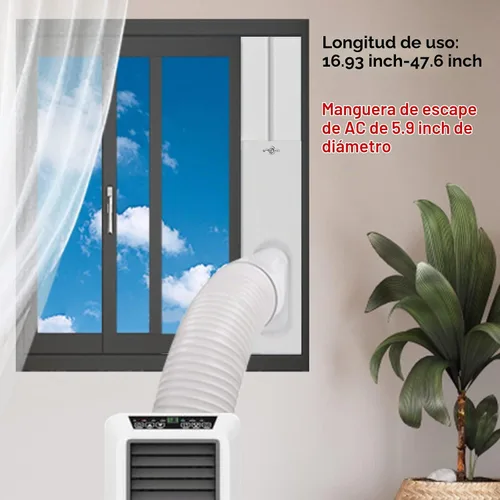 Vista 3 de Kit de ventilación de ventana de CA portátil con manguera de aire