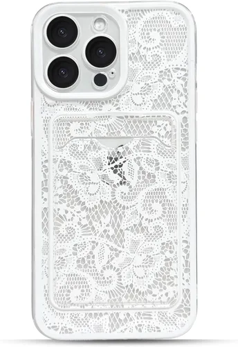 Vista 12 de NITITOP Funda para iPhone 13 transparente linda flor de encaje - flor negra negro (Black Bloom)