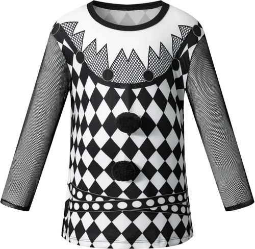 Vista 2 de Auggle Conjunto de disfraz de payaso para niñas, traje de fiesta de bufón para Halloween