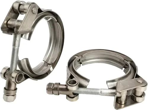 Vista 11 de abrazadera de banda en V de 2,5 pulgadas de acero inoxidable 304 para tubos de bajada turbo Paquete de 2