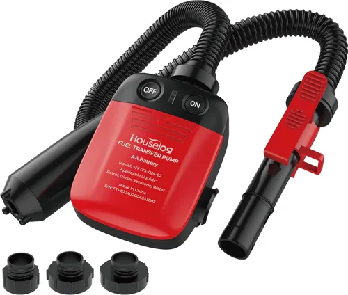 Vista 2 de Automatic Fuel Transfer Pump with Auto-Stop Sensor(2.4 GPM),AA Battery Powered Portable Gasoline Diesel Pump with 3 Adapters for For Gasoline