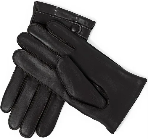 Vista 4 de YISEVEN Guantes de piel de oveja con forro de piel cálida para hombre