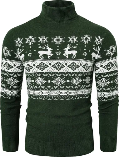 Vista 9 de Amussiar Men's Turtleneck Sweater Slim Fit Cotton Knitted Pullover Sweater Casual Lightweight Long Sleeve Top Beige