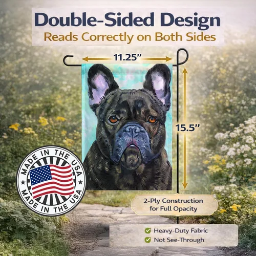 Vista 3 de Caroline's Treasures 7380GF - Bandera decorativa de bulldog francés con texto en inglés "Lookin at You" para jardín exterior, patio, parterres