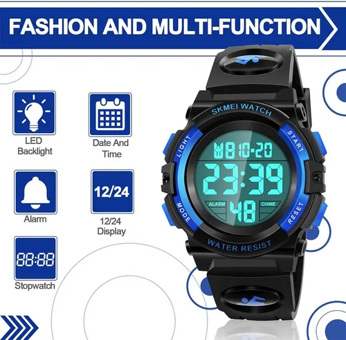 Vista 3 de Dodosky Reloj impermeable multifuncional LED para niños - Regalos para niños
