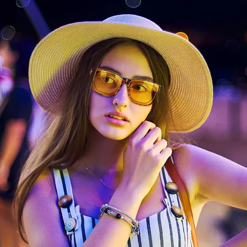Vista 5 de URUMQI Gafas de conducción de visión nocturna para hombres y mujeres, lentes polarizados antirreflejos, lentes de alta definición amarillas