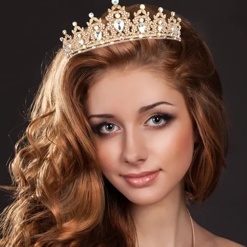 Vista 3 de Tiaras for Women KICOSY Queen Crowns for Women AB Crystal Rhinestone Comb Headband Cosplay Prom Pageant Halloween Birthday Bachelorette Party