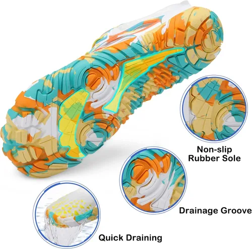 Vista 5 de Scurtain Unisex Mens Womens Athletic Hiking Water Shoes Quick Dry Barefoot Aqua Shoes Swim Shoes Beach Shoes with Drainage