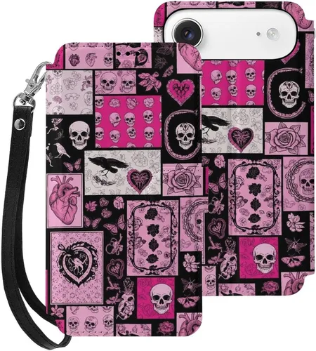 Vista 44 de SWEET TANG Funda protectora para iPhone 17, con tarjetero y tarjetero Patrón 828