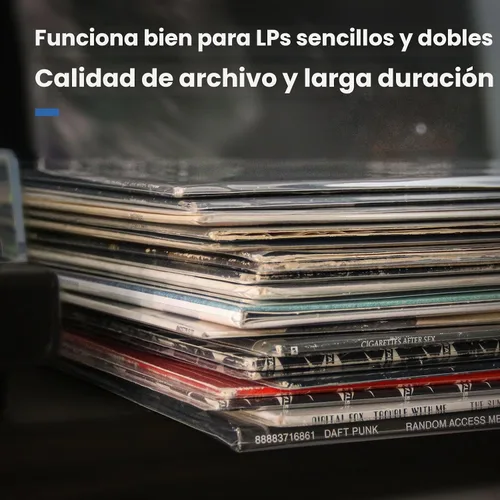 Vista 4 de Cubiertas de álbum de vinilo: Fundas protectoras de disco de vinilo LP de 12 pulgadas Fundas exteriores de discos transparentes y duraderas de 3