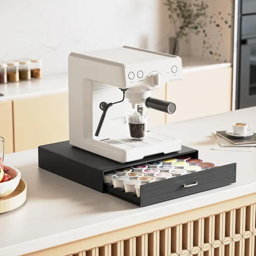 Vista 2 de SZQINJI - Cajon Organizador para Tazas K con Capacidad para 30 Cápsulas, Organizador de Tazas de Café Compatible con Cápsulas Keurig K