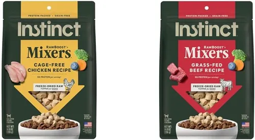 Vista 11 de Instinct Raw Boost Mixers, Topper de comida para perro liofilizada, receta sin granos - Carne natural 100%, bolsa de 6 oz