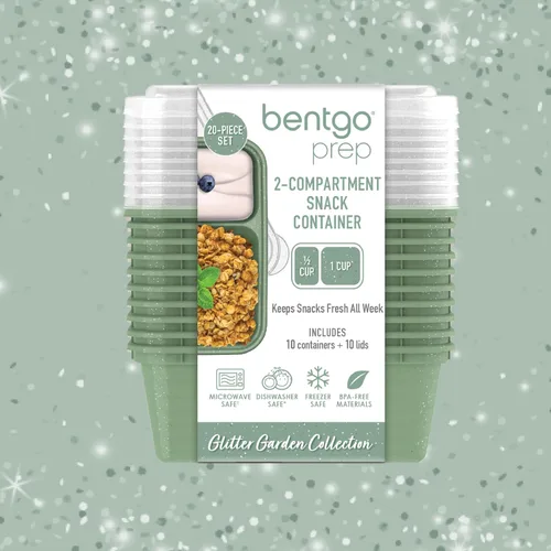 Vista 8 de Bentgo Prep - Contenedores de bocadillos de 2 compartimentos con tapas - Reutilizables, aptos para microondas, duraderos, sin PFAS y BPA, aptos