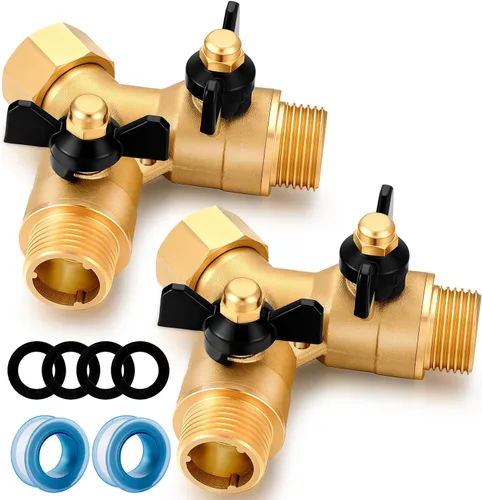 Vista 8 de Divisor de manguera de jardín, divisor de flujo completo, conector sin flujo restringido, manguera de latón resistente, adaptador de babero